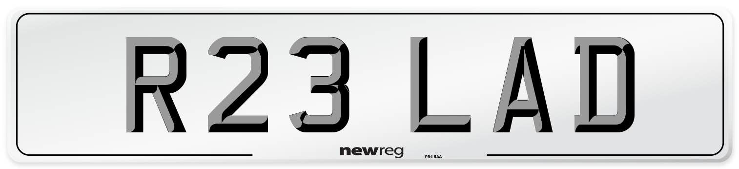 R23 LAD Number Plate from New Reg